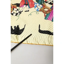 Cream Venezia Silk Twill Square Foulard Scarf