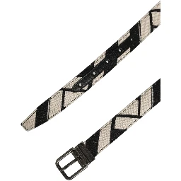 Black Ivory Silver Tone Metal Buckle Belt