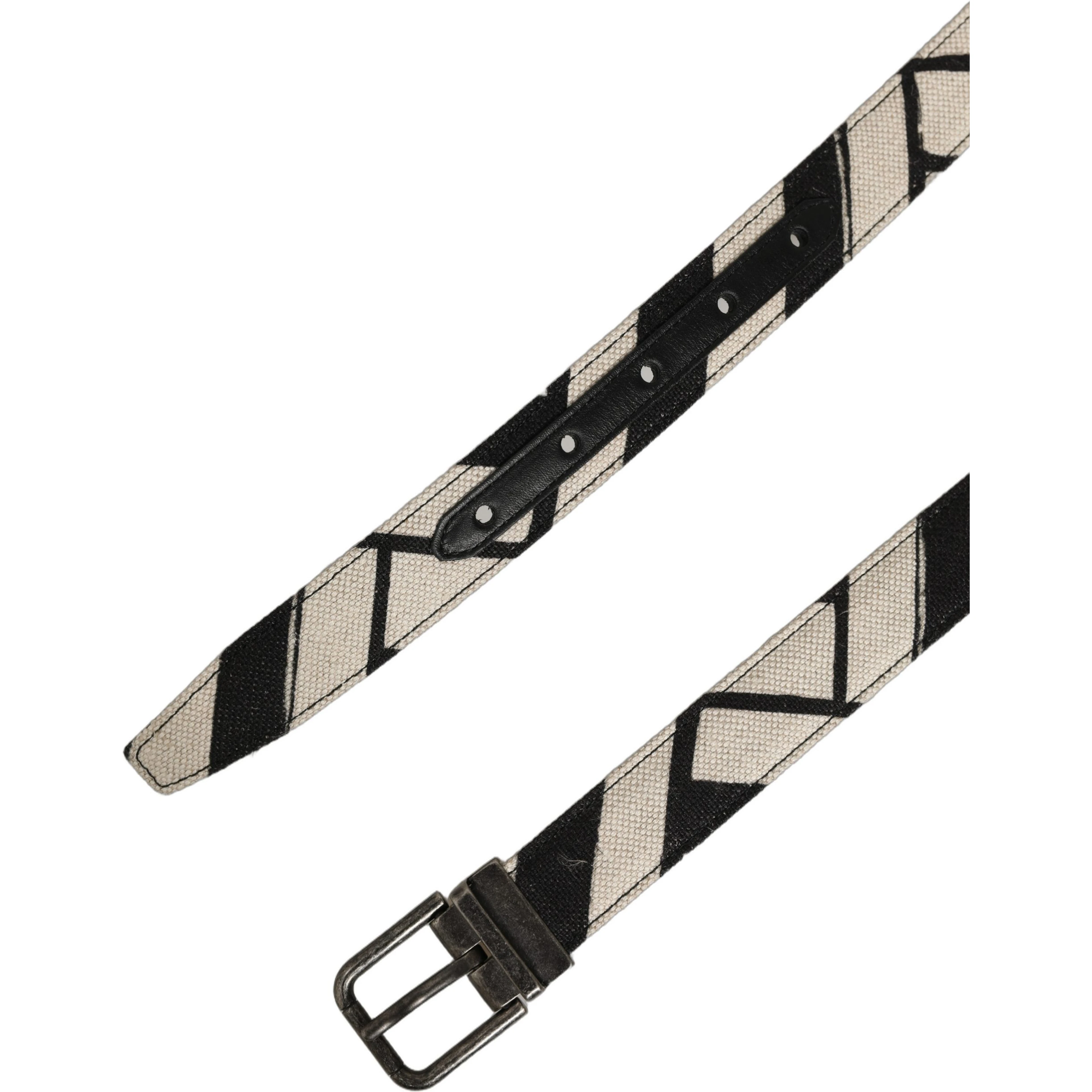 Black Ivory Silver Tone Metal Buckle Belt