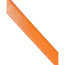 Orange Leather Silver Tone Metal Buckle Belt