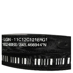 Black Fabric Leather Barcode Silver Buckle Belt
