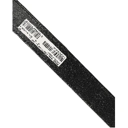 Beige Black Woven Leather Metal Buckle Belt