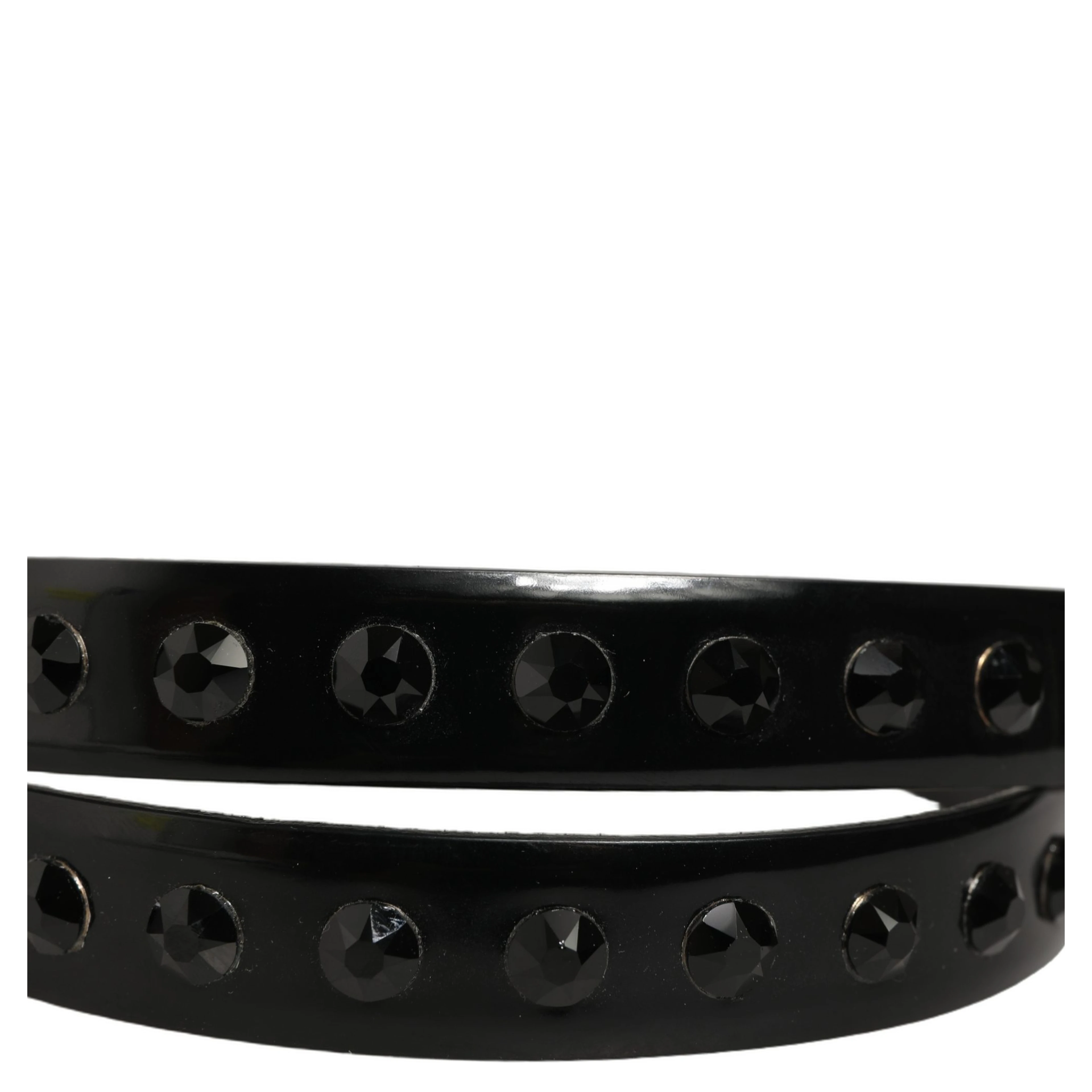 Black Leather Studs Silver Metal Buckle Belt