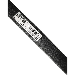 Black Fabric Leather Barcode Silver Buckle Belt