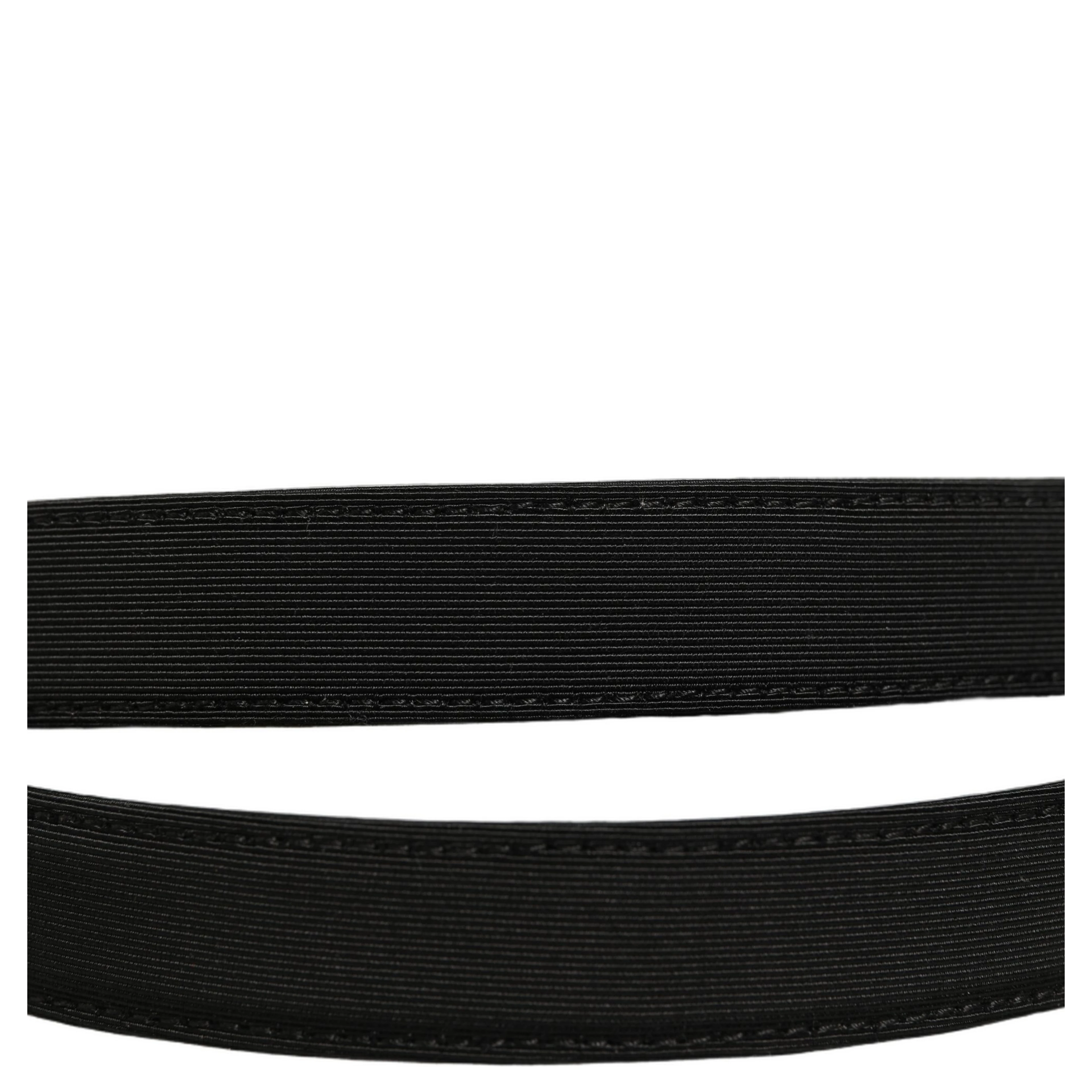 Black Canvas Leather Gold Metal Buckle Belt