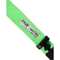 Green Canvas Logo Plaque Metal Buckle Belt