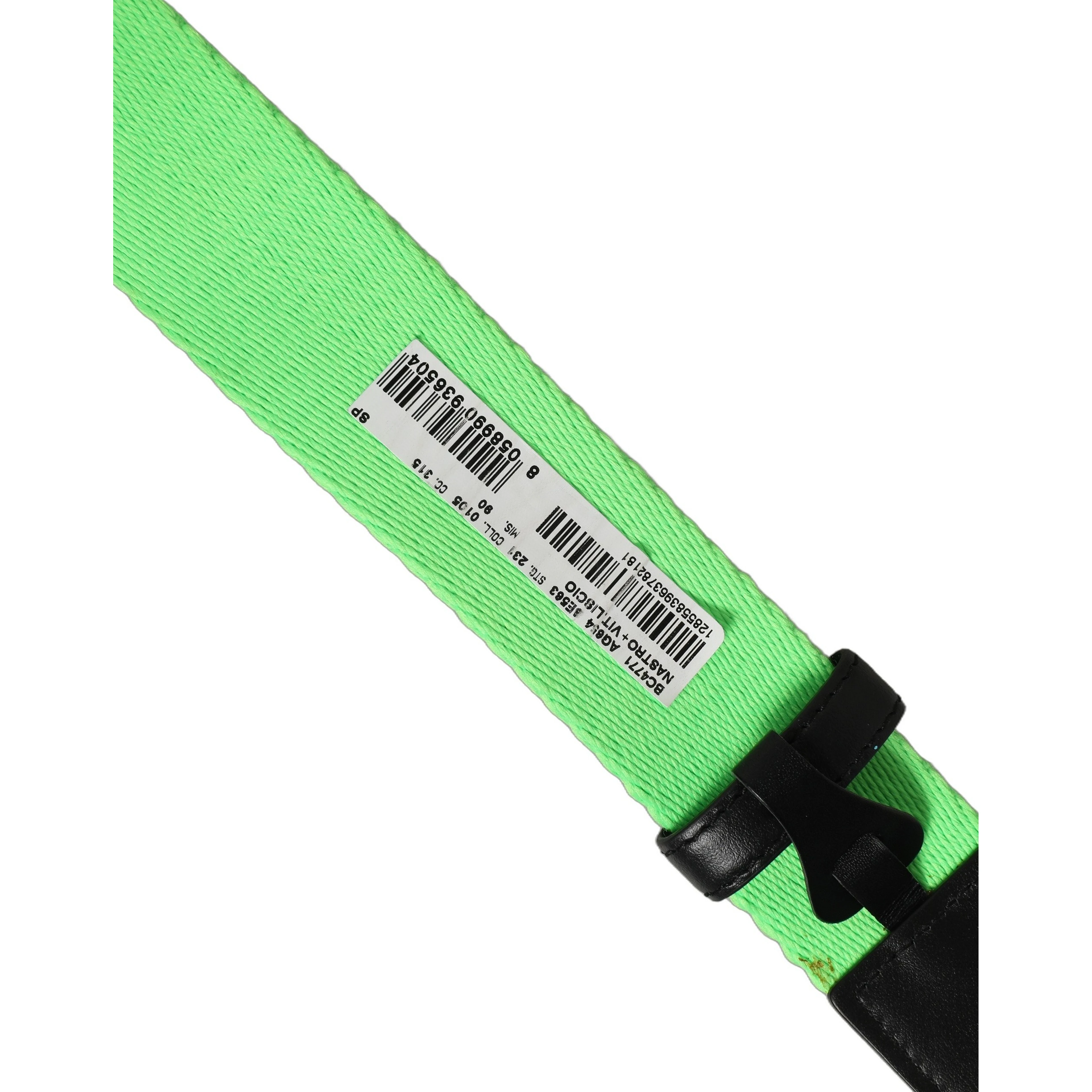 Green Canvas Logo Plaque Metal Buckle Belt