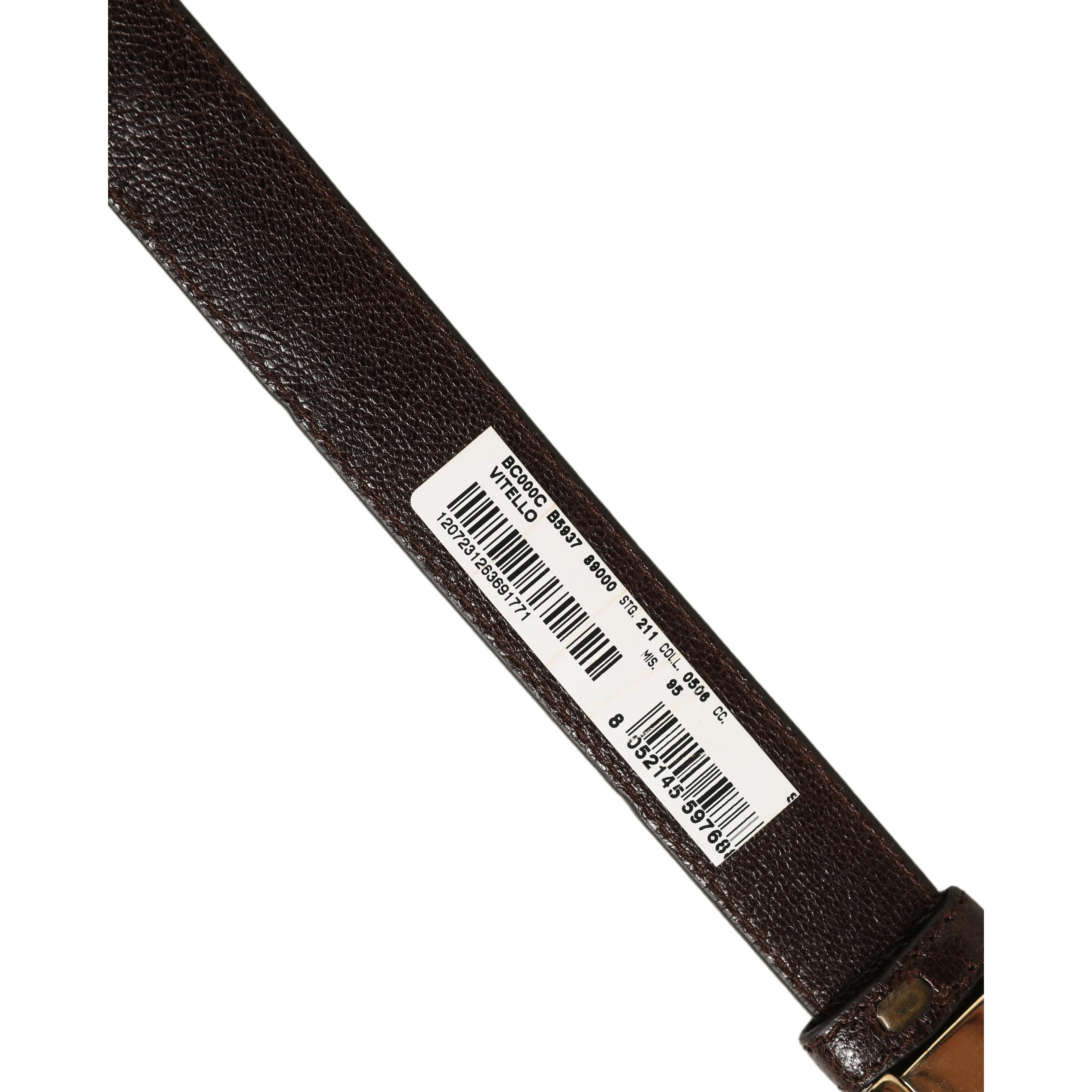 Men Brown Leather Gold Tone Metal Buckle Belt