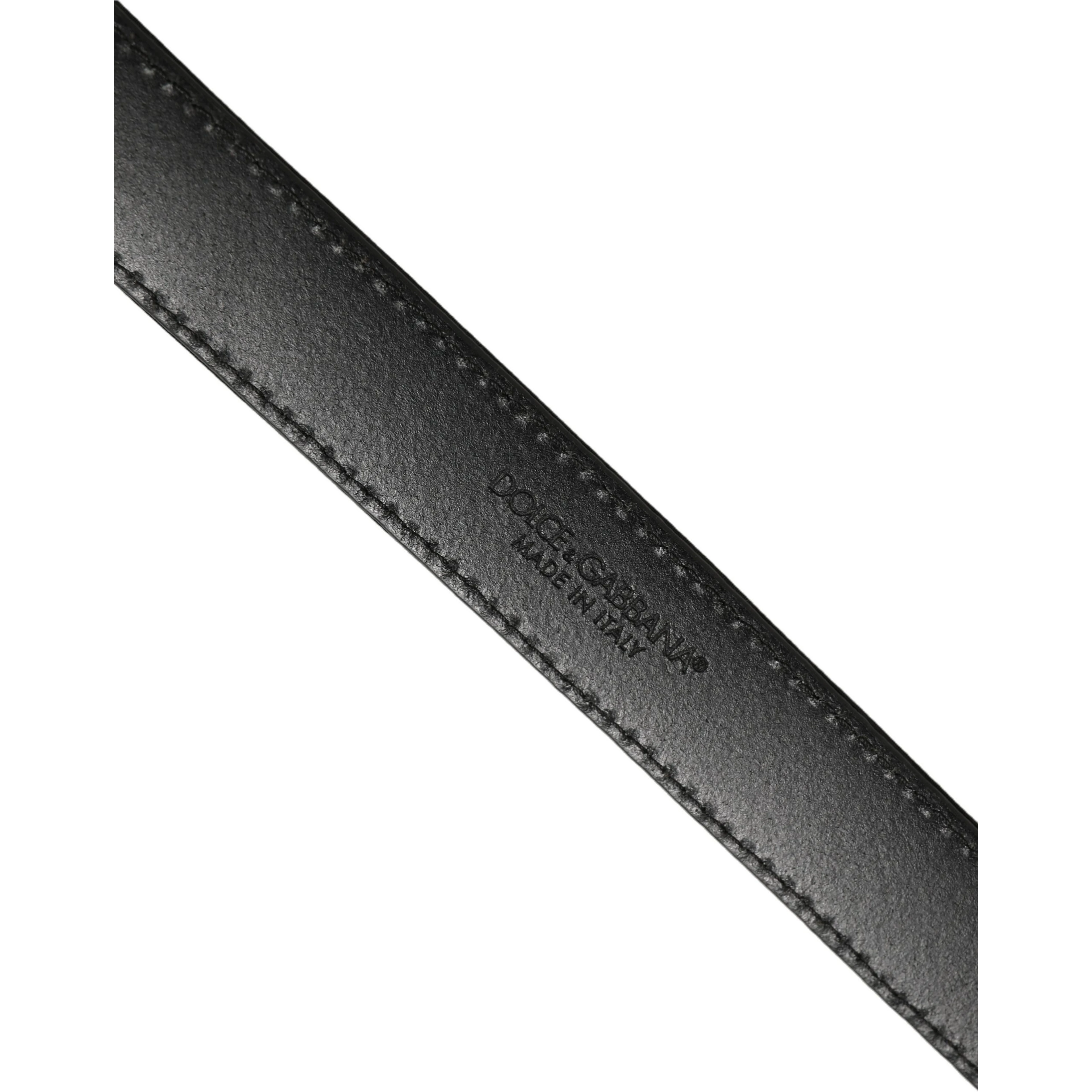 Black Canvas Leather Gold Metal Buckle Belt