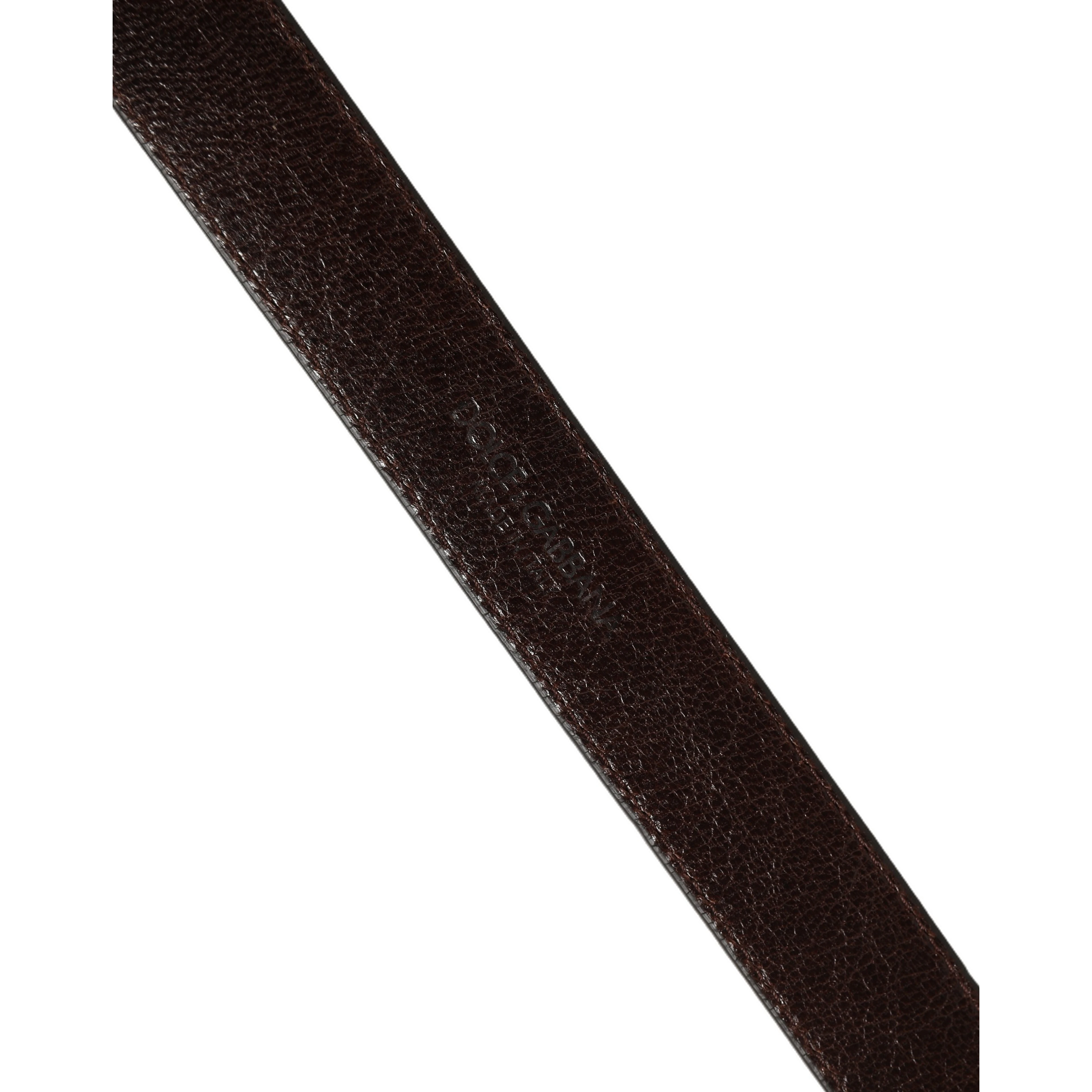 Men Brown Leather Gold Tone Metal Buckle Belt