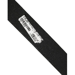Black Leather Anchor Logo Metal Buckle Belt