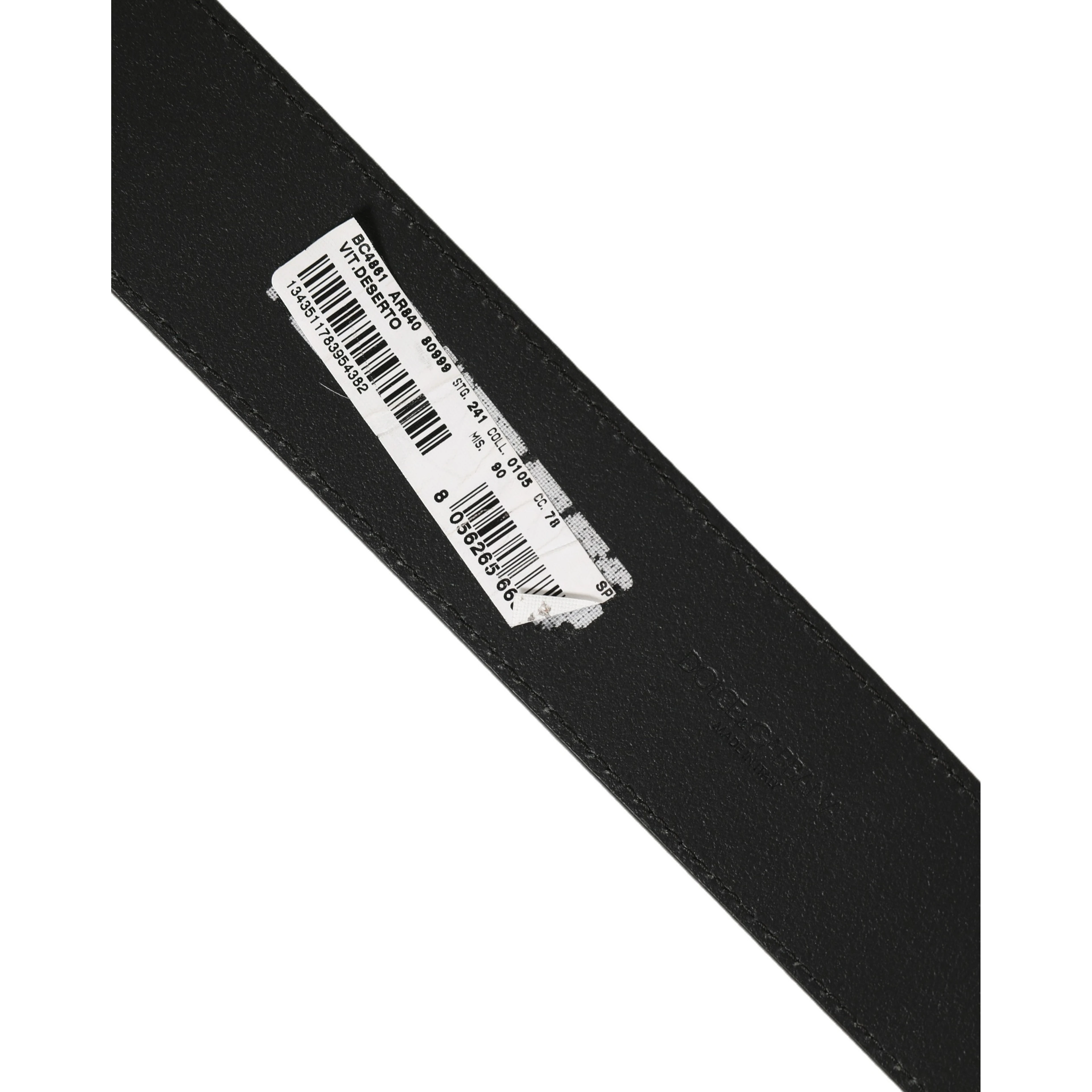 Black Leather Anchor Logo Metal Buckle Belt