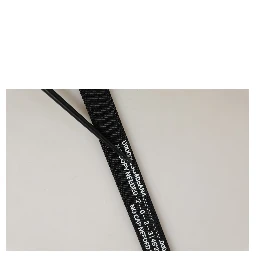 Black Fabric Leather Barcode Silver Buckle Belt