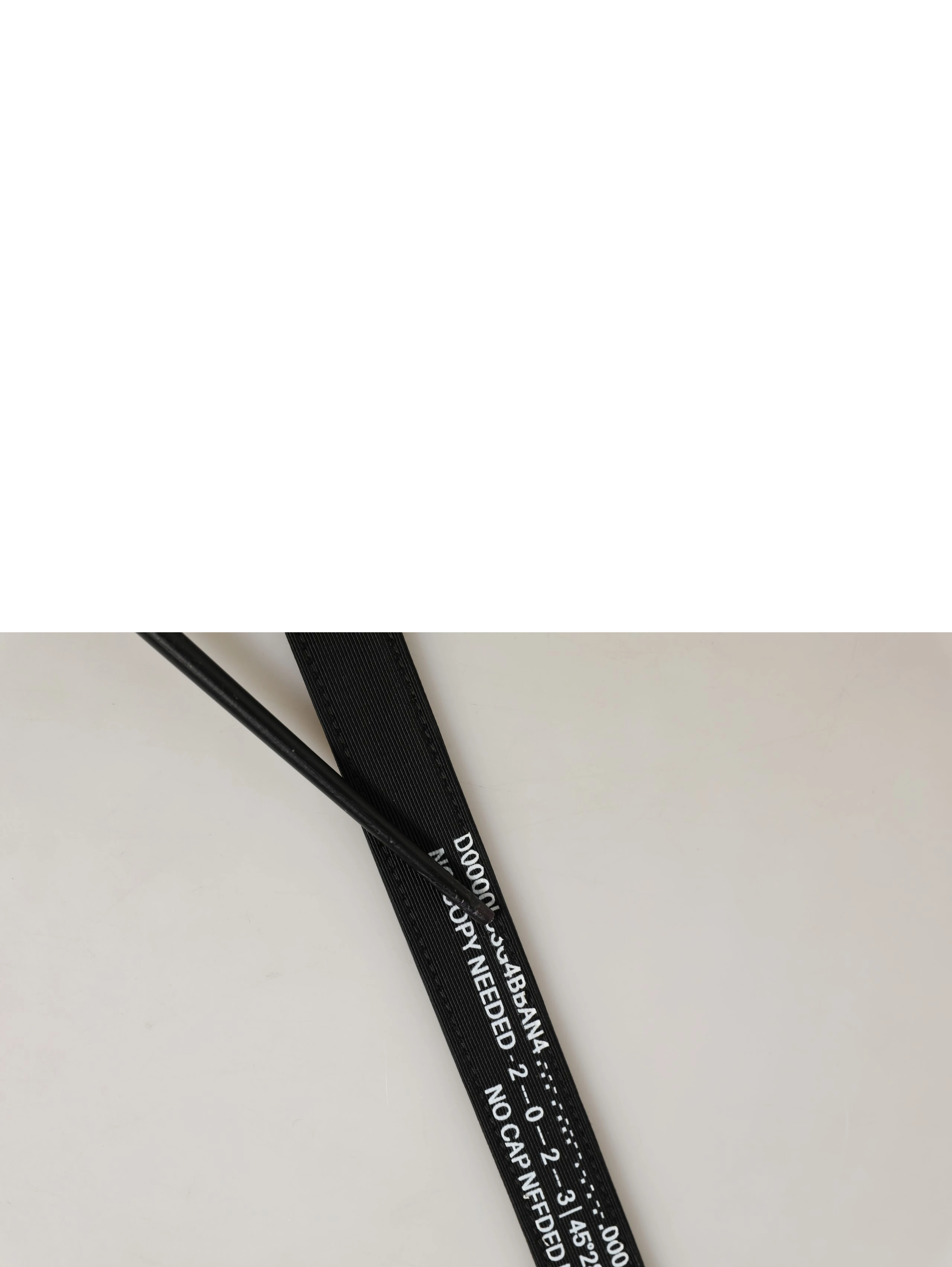 Black Fabric Leather Barcode Silver Buckle Belt