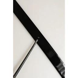 Black Classic Leather Silver Tone Buckle Belt