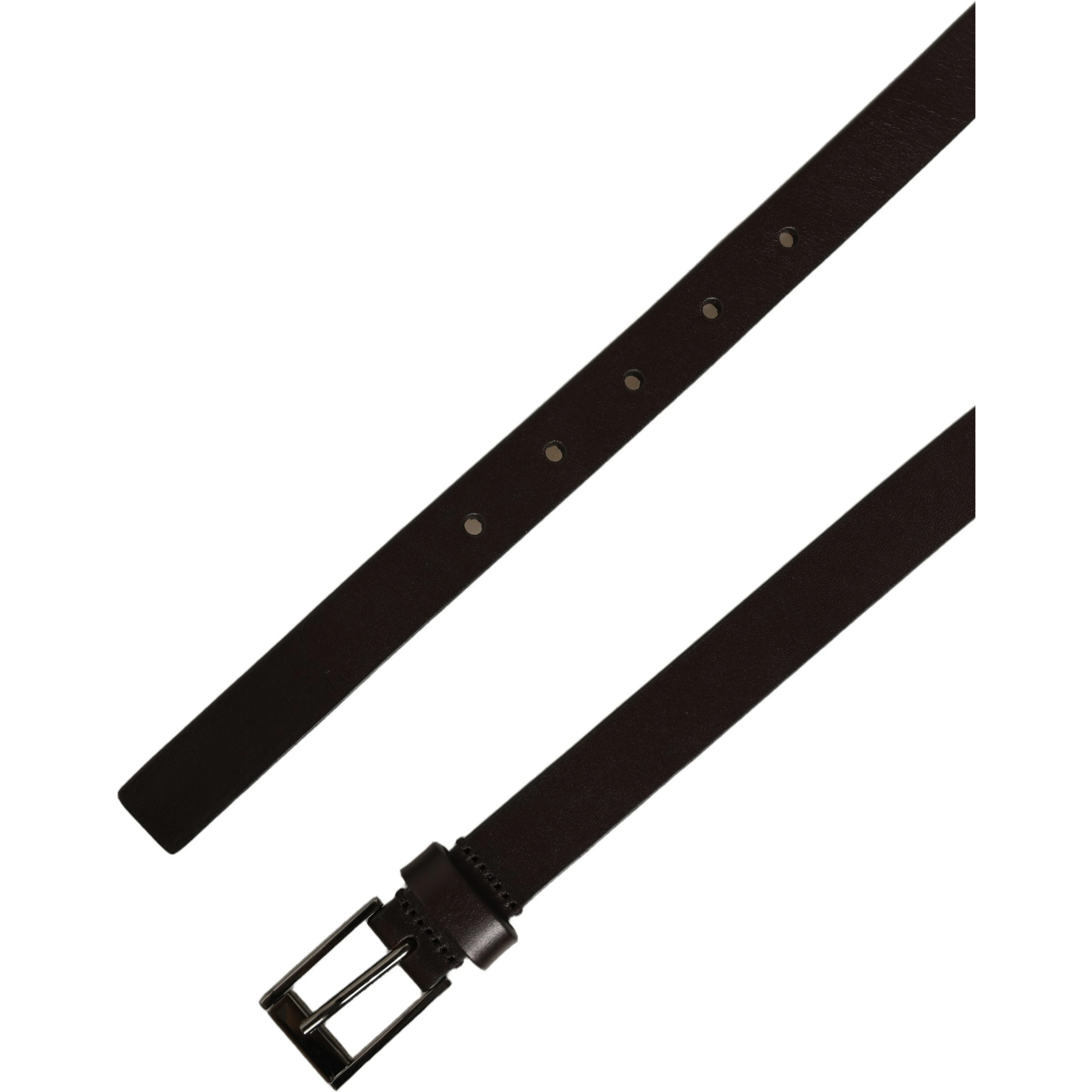 Brown Leather Double Wrap Metal Buckle Belt