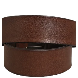 Belt Brown Leather Double Prong Metal Buckle