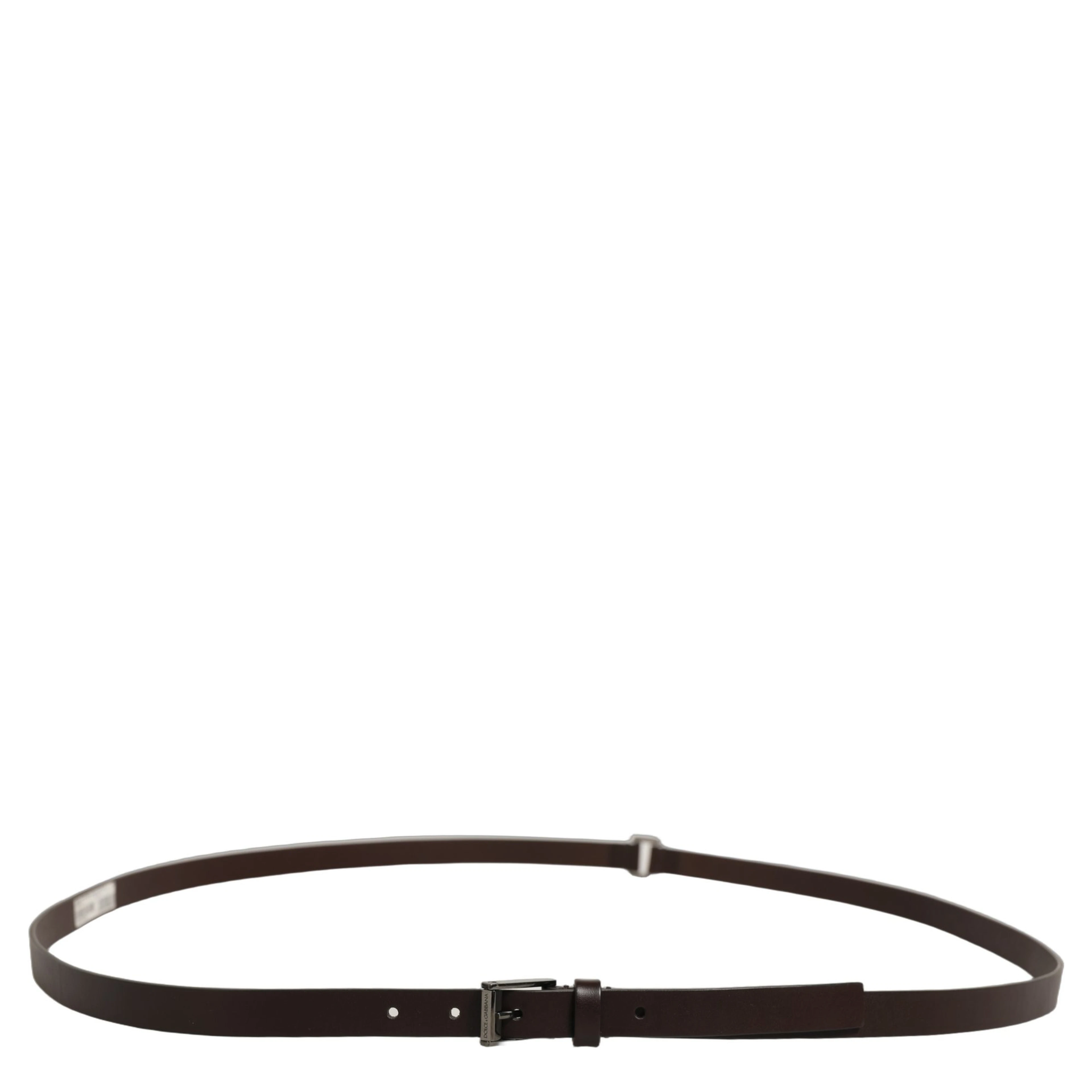 Brown Leather Double Wrap Metal Buckle Belt