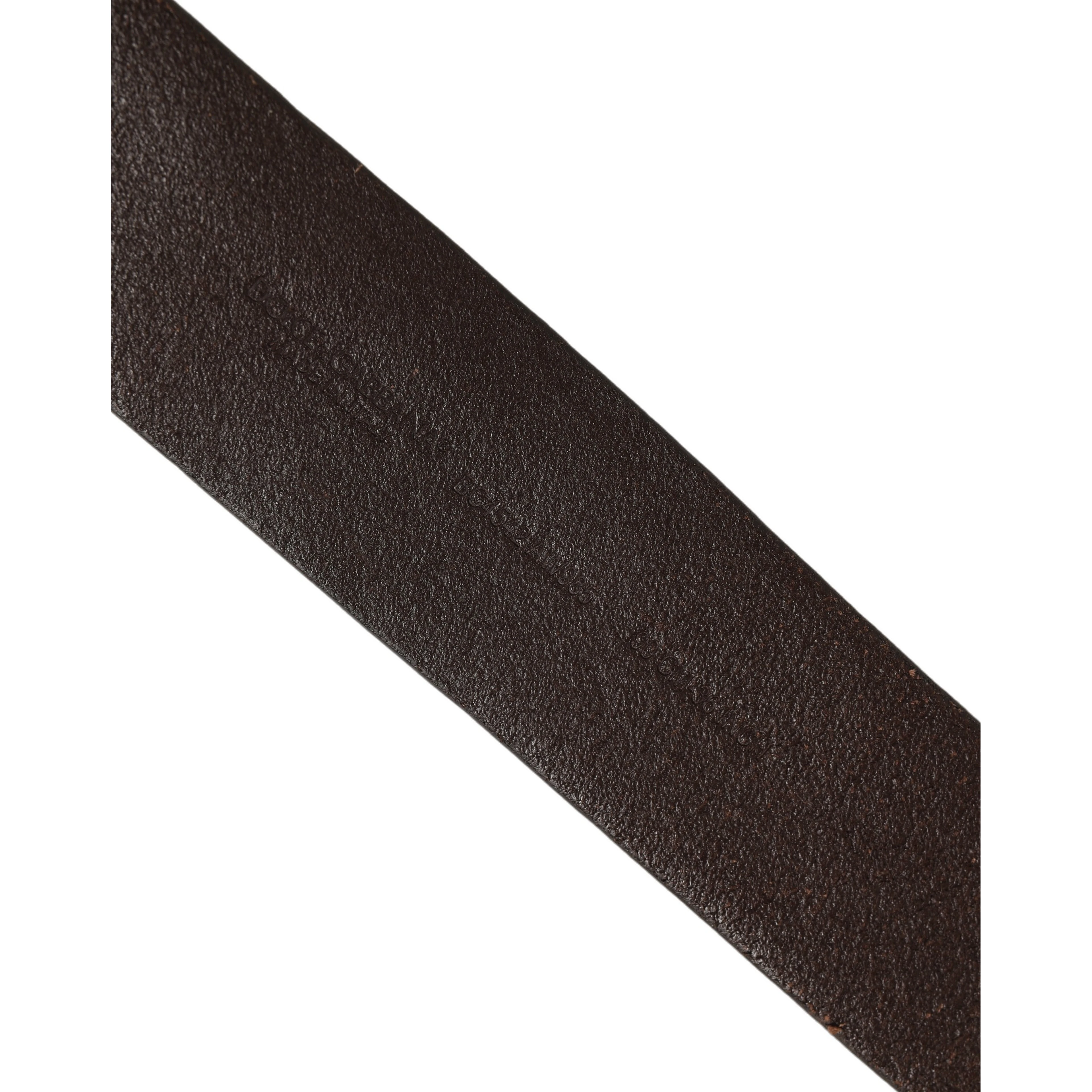 Belt Brown Leather Double Prong Metal Buckle