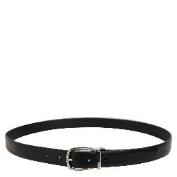 Blue Calf Leather Silver Metal Buckle Belt