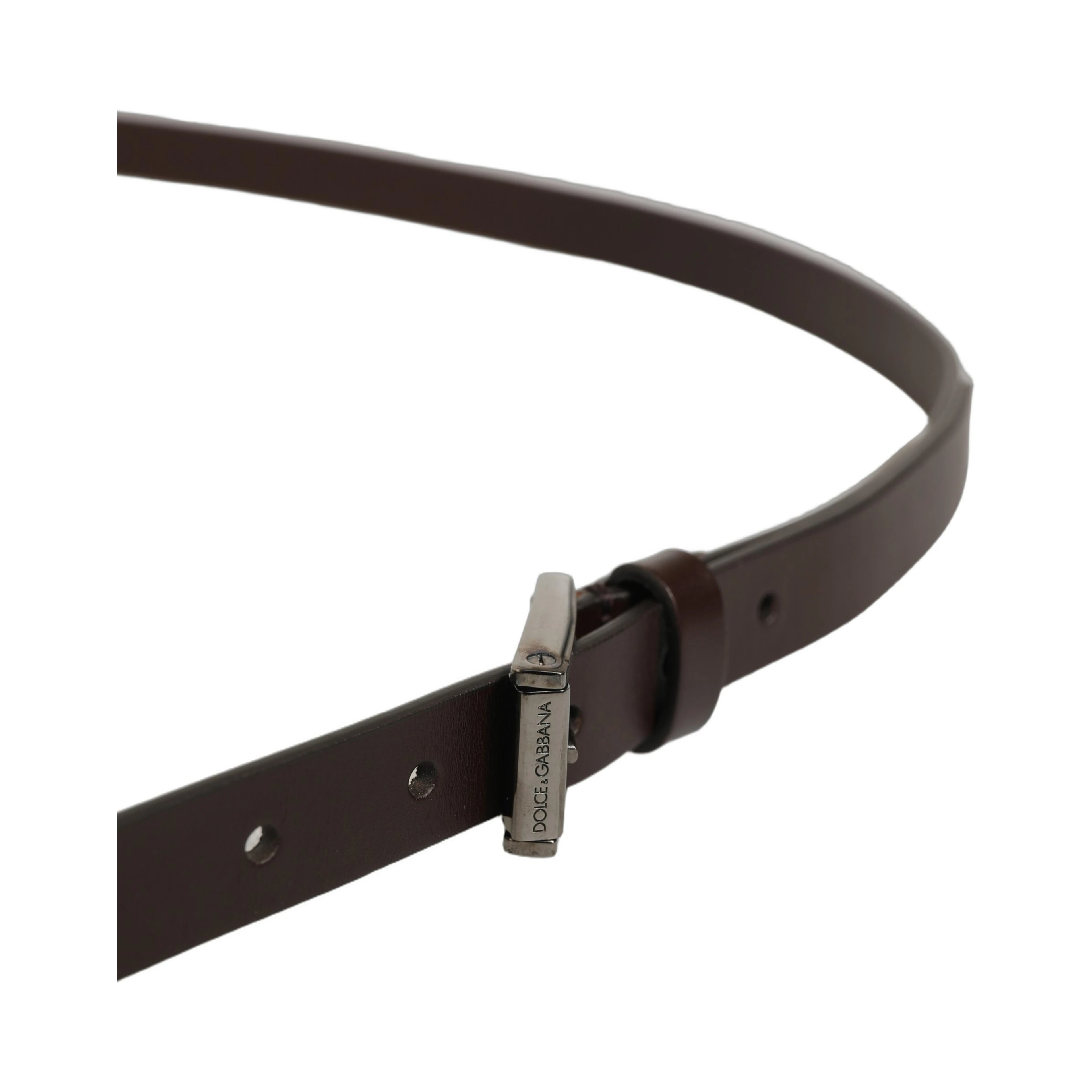 Brown Leather Double Wrap Metal Buckle Belt