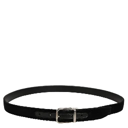 Black Velvet Silver Tone Metal Buckle Belt