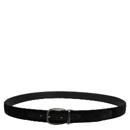 Black Cotton Metal Buckle Classic Men Belt