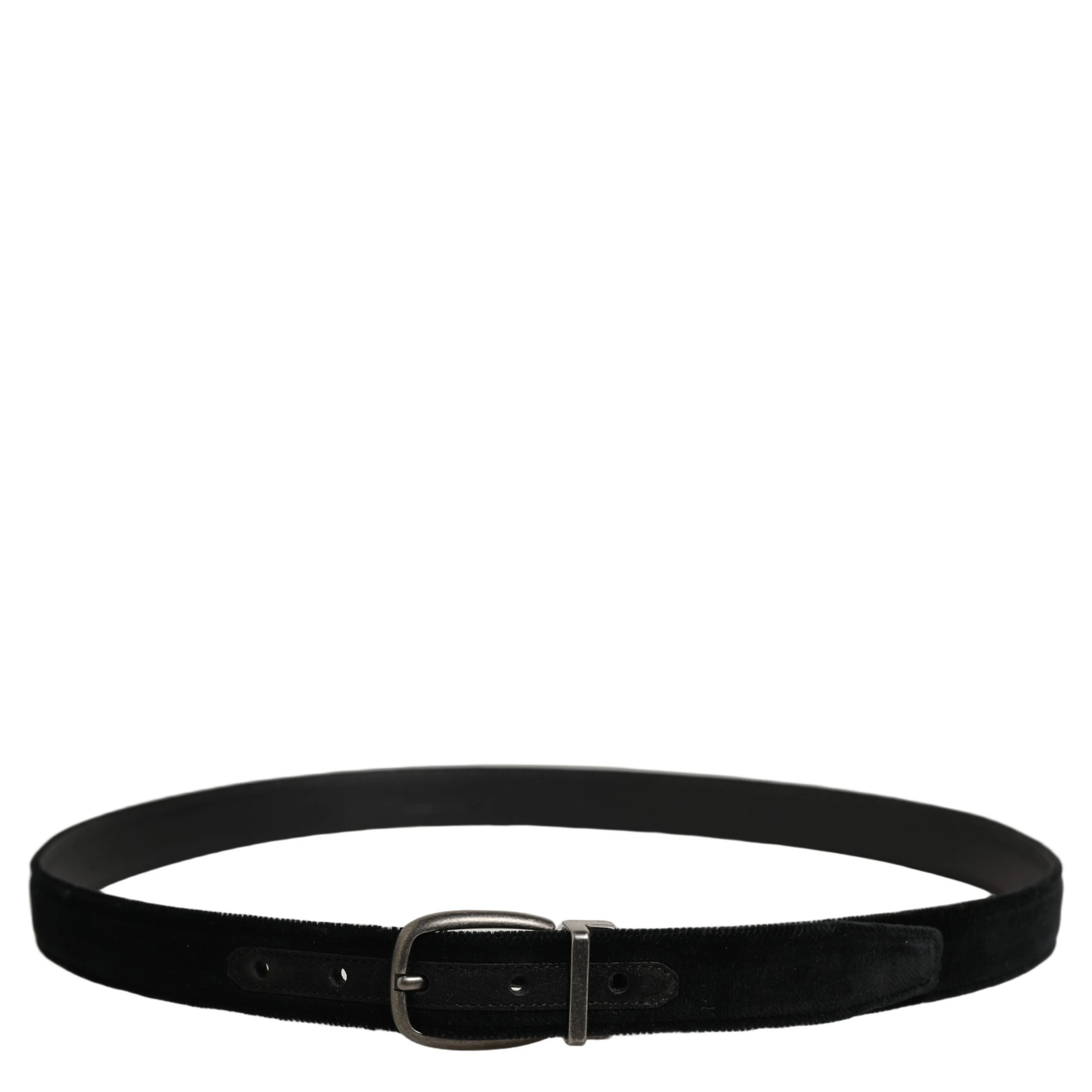 Black Cotton Metal Buckle Classic Men Belt