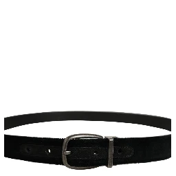 Black Cotton Metal Buckle Classic Men Belt