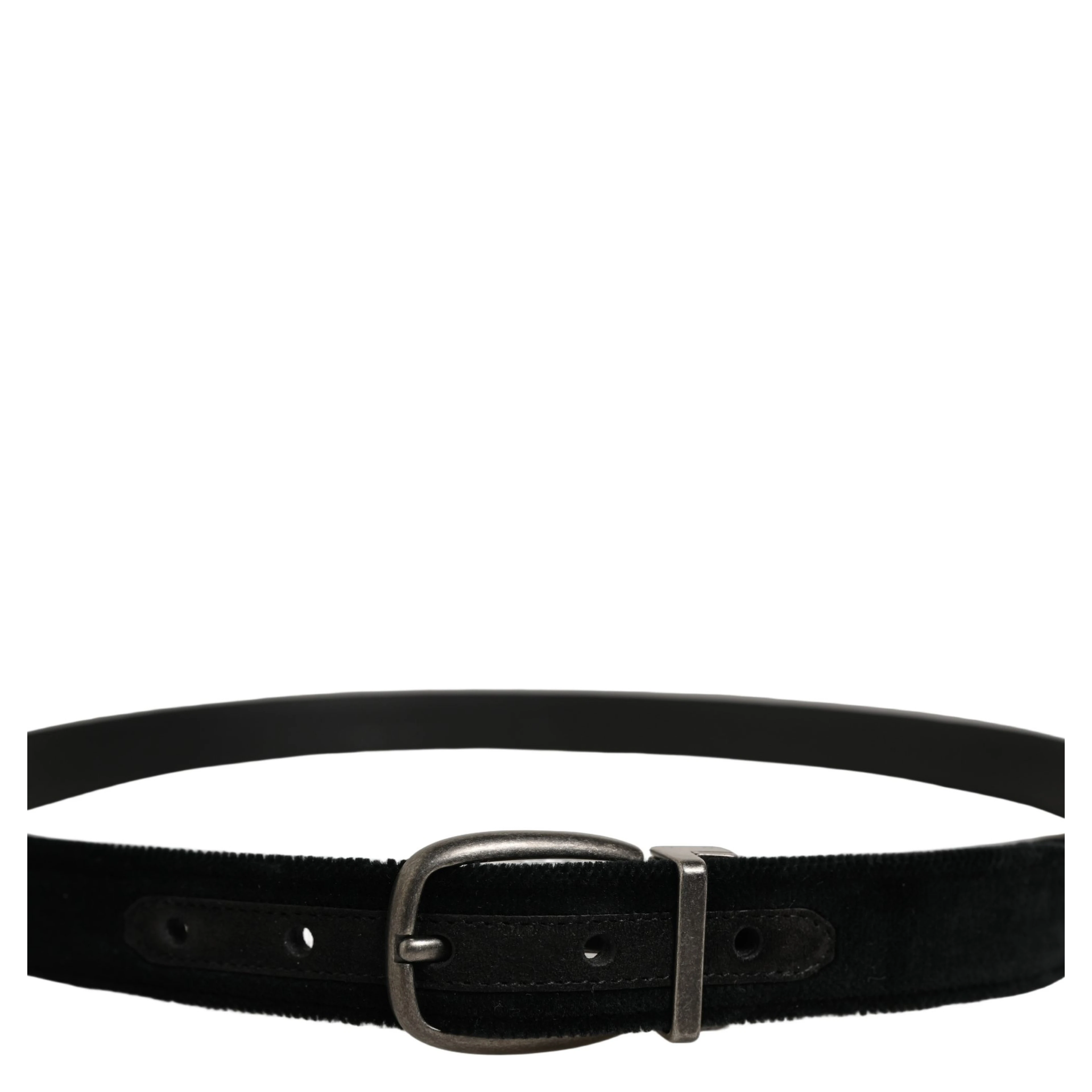 Black Cotton Metal Buckle Classic Men Belt