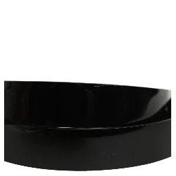 Black Classic Leather Silver Tone Buckle Belt