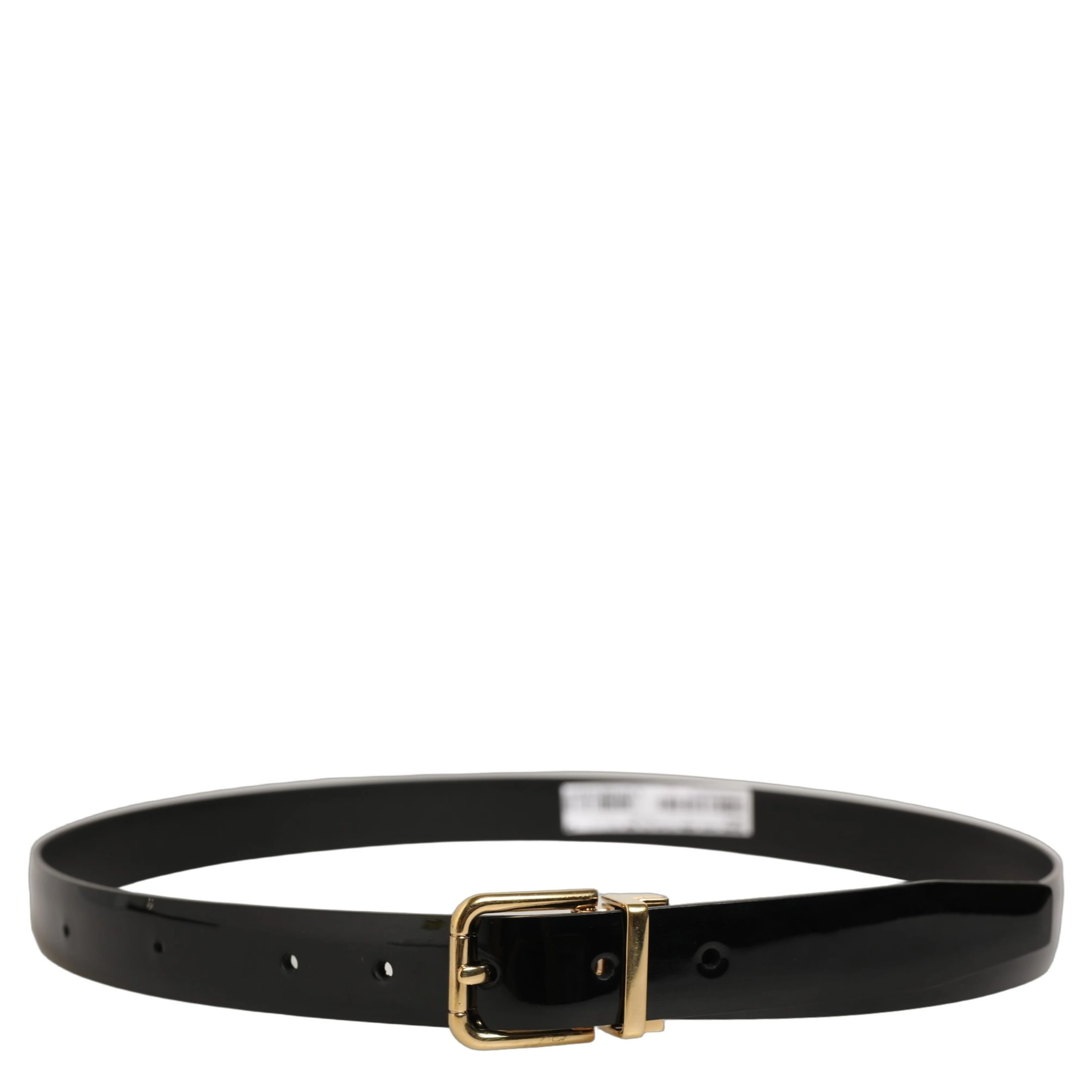 Black Classic Leather Gold Tone Buckle Belt