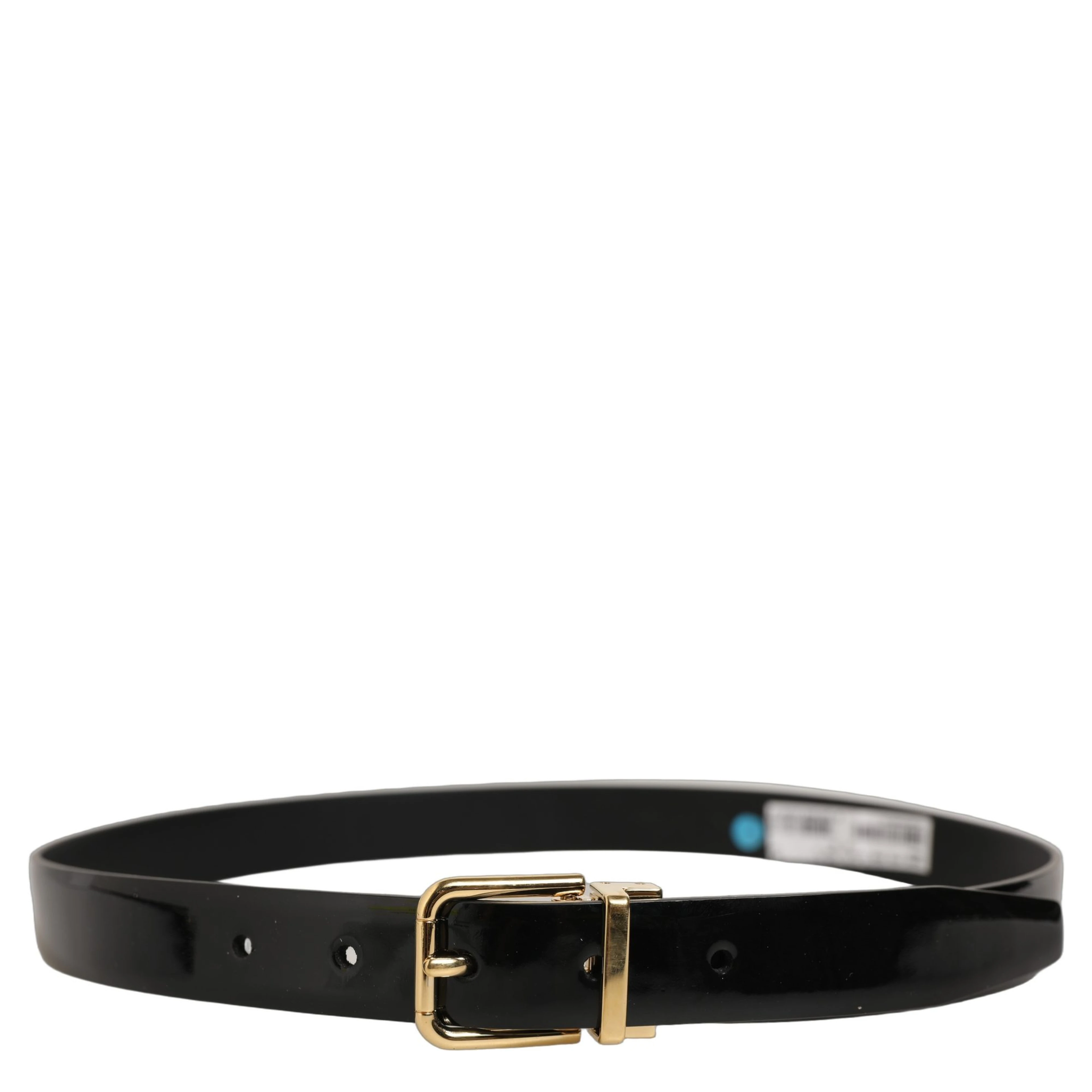 Black Classic Leather Gold Tone Buckle Belt