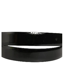 Black Classic Leather Silver Tone Buckle Belt