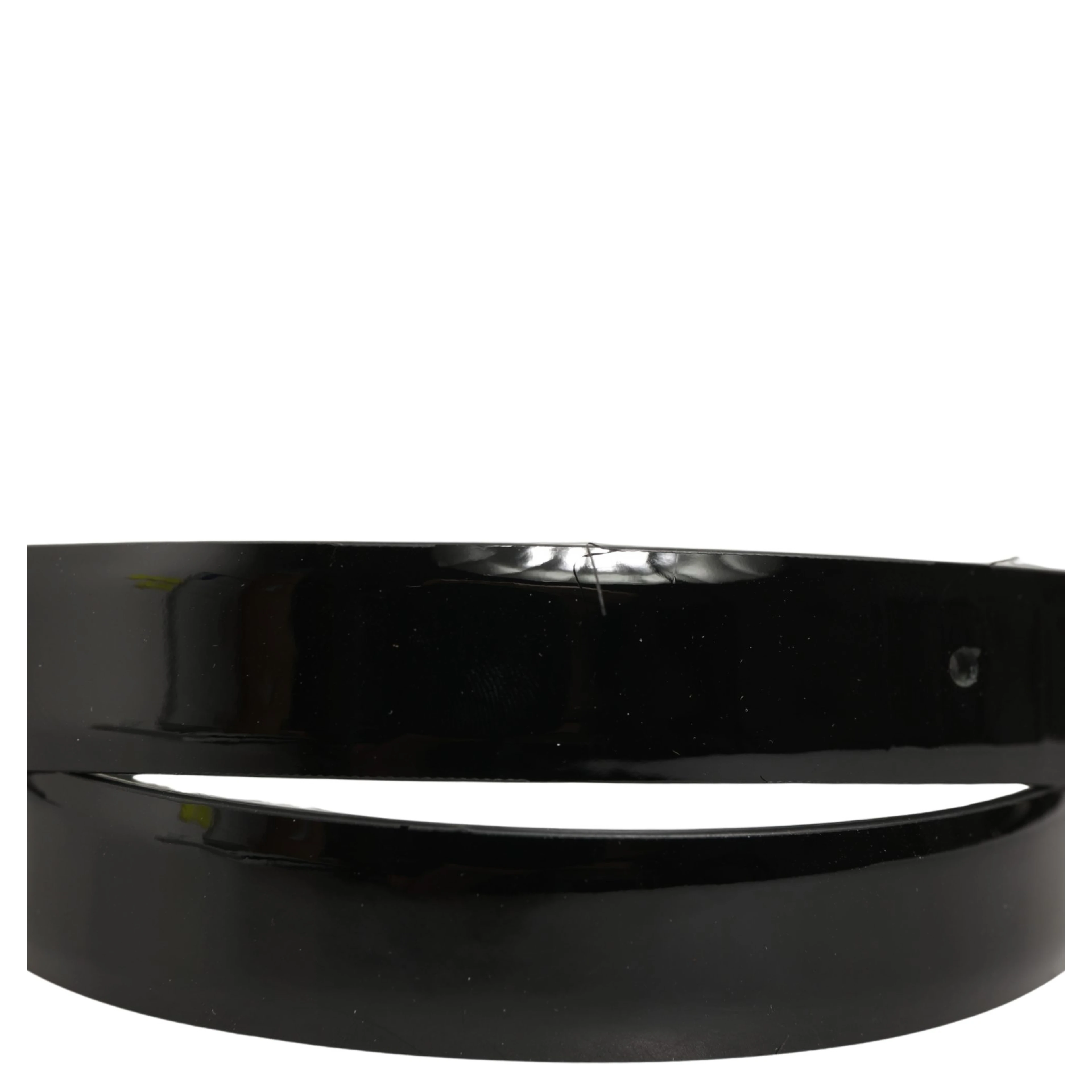 Black Classic Leather Silver Tone Buckle Belt