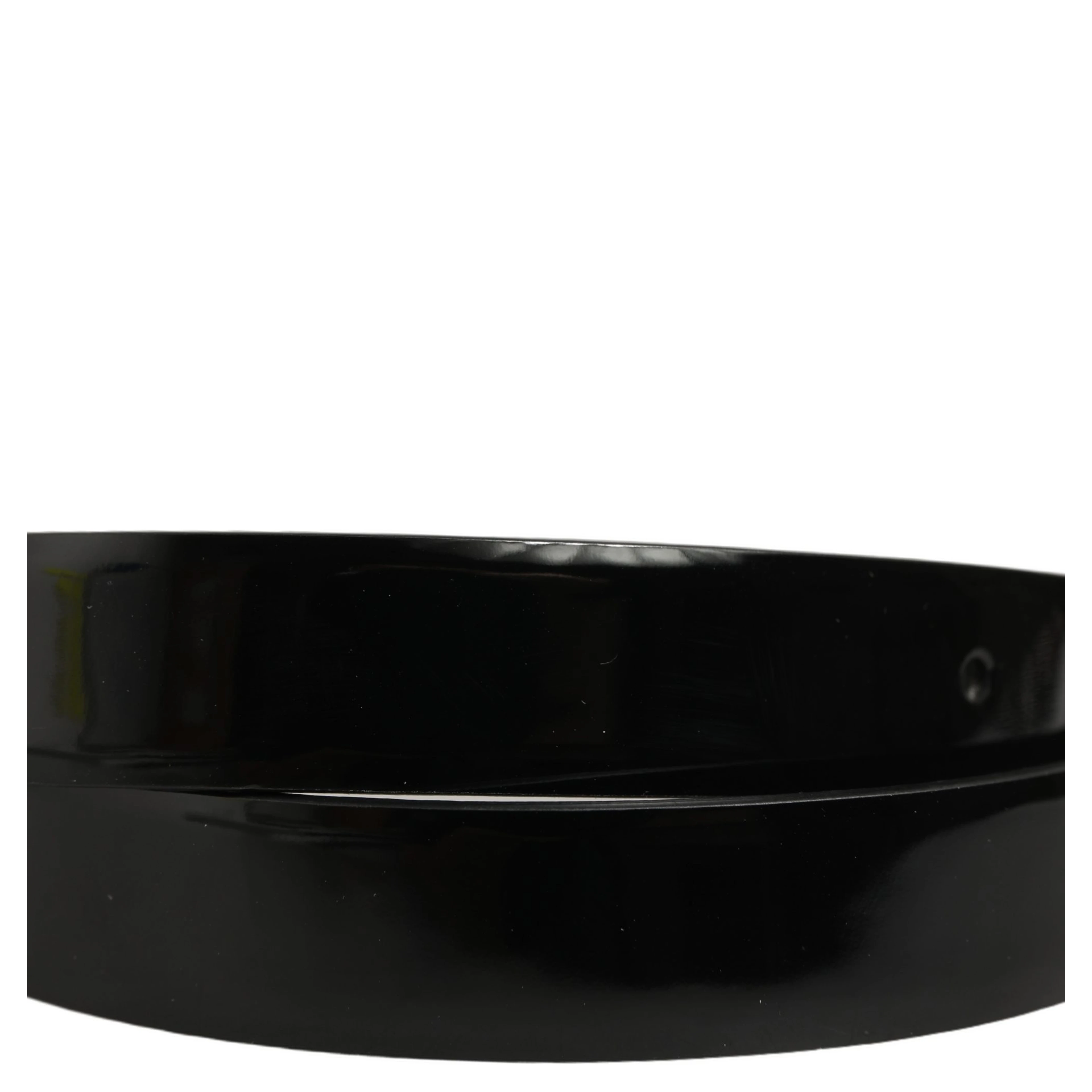 Black Classic Leather Silver Tone Buckle Belt