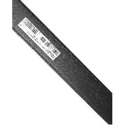 Black Leather Gold Logo Engraved Buckle Belt