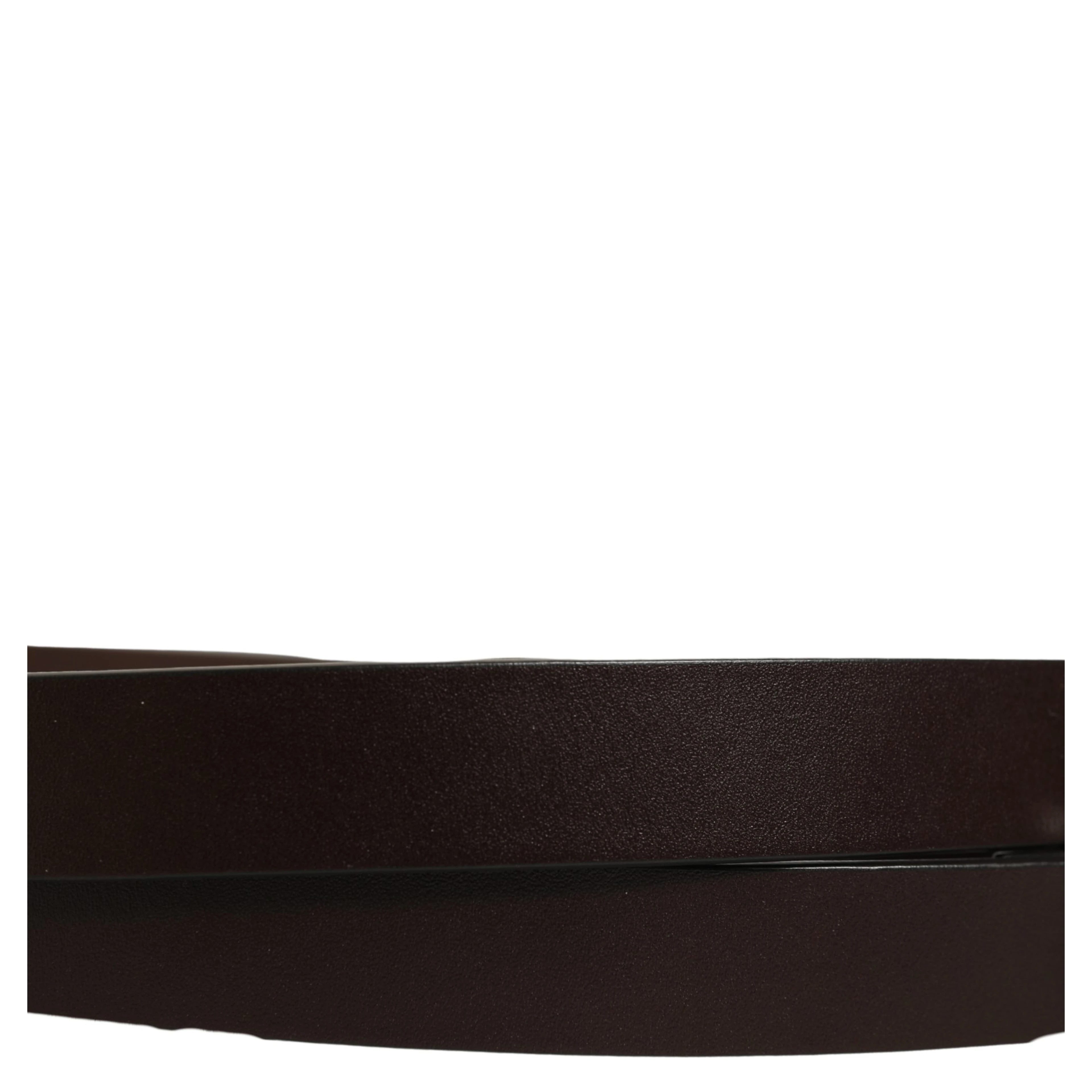 Brown Leather Double Wrap Metal Buckle Belt