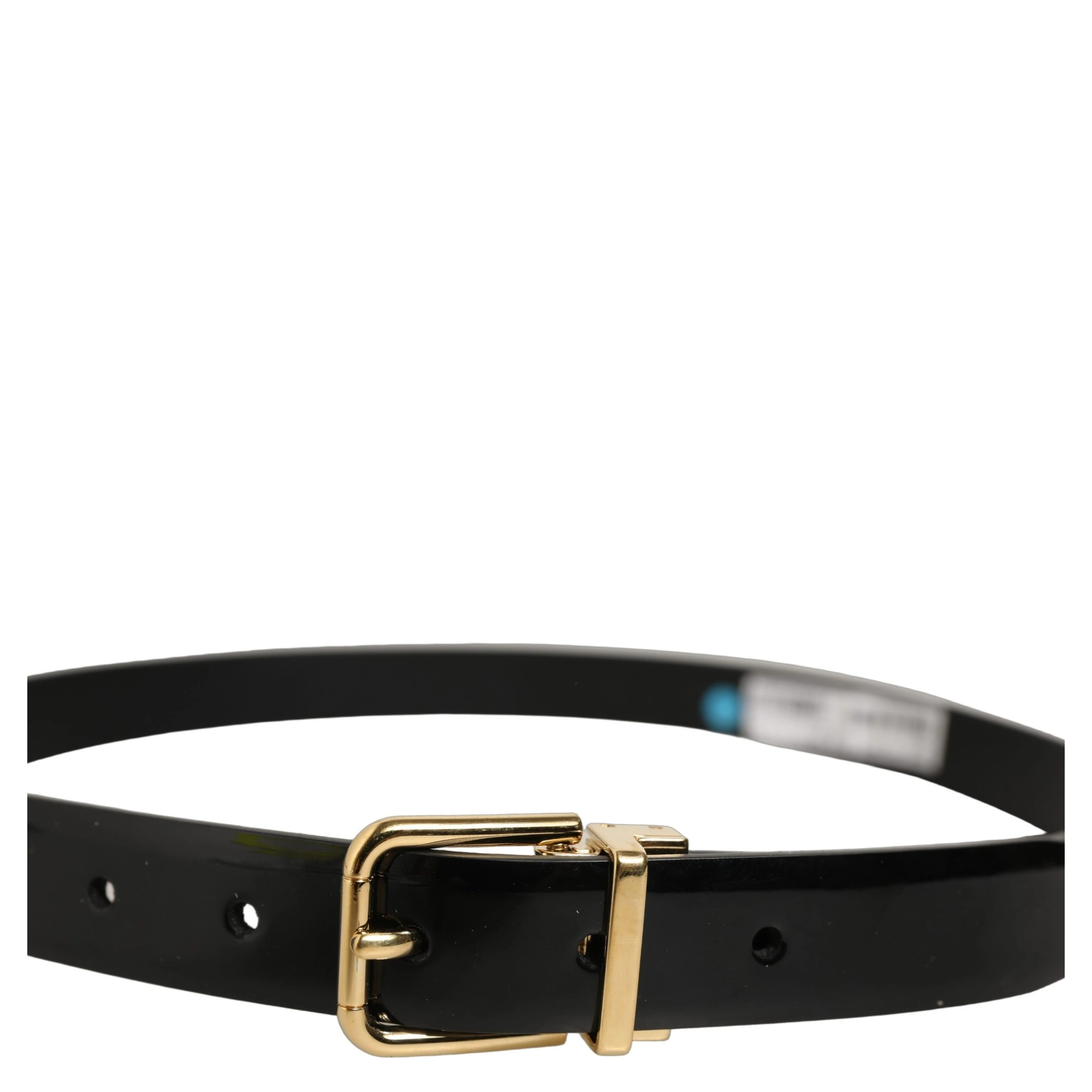 Black Classic Leather Gold Tone Buckle Belt