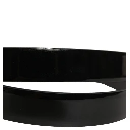 Black Classic Leather Silver Tone Buckle Belt