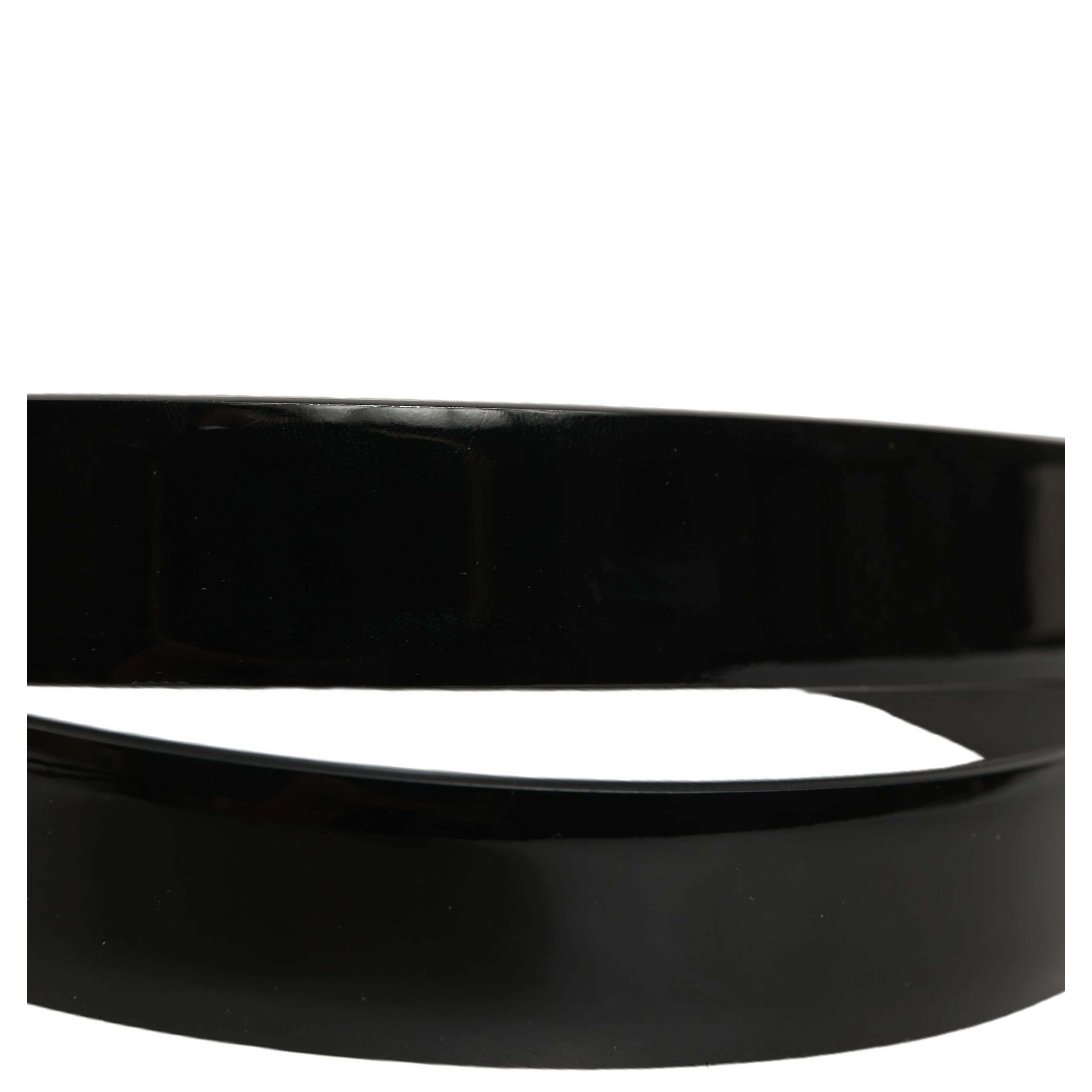 Black Classic Leather Silver Tone Buckle Belt