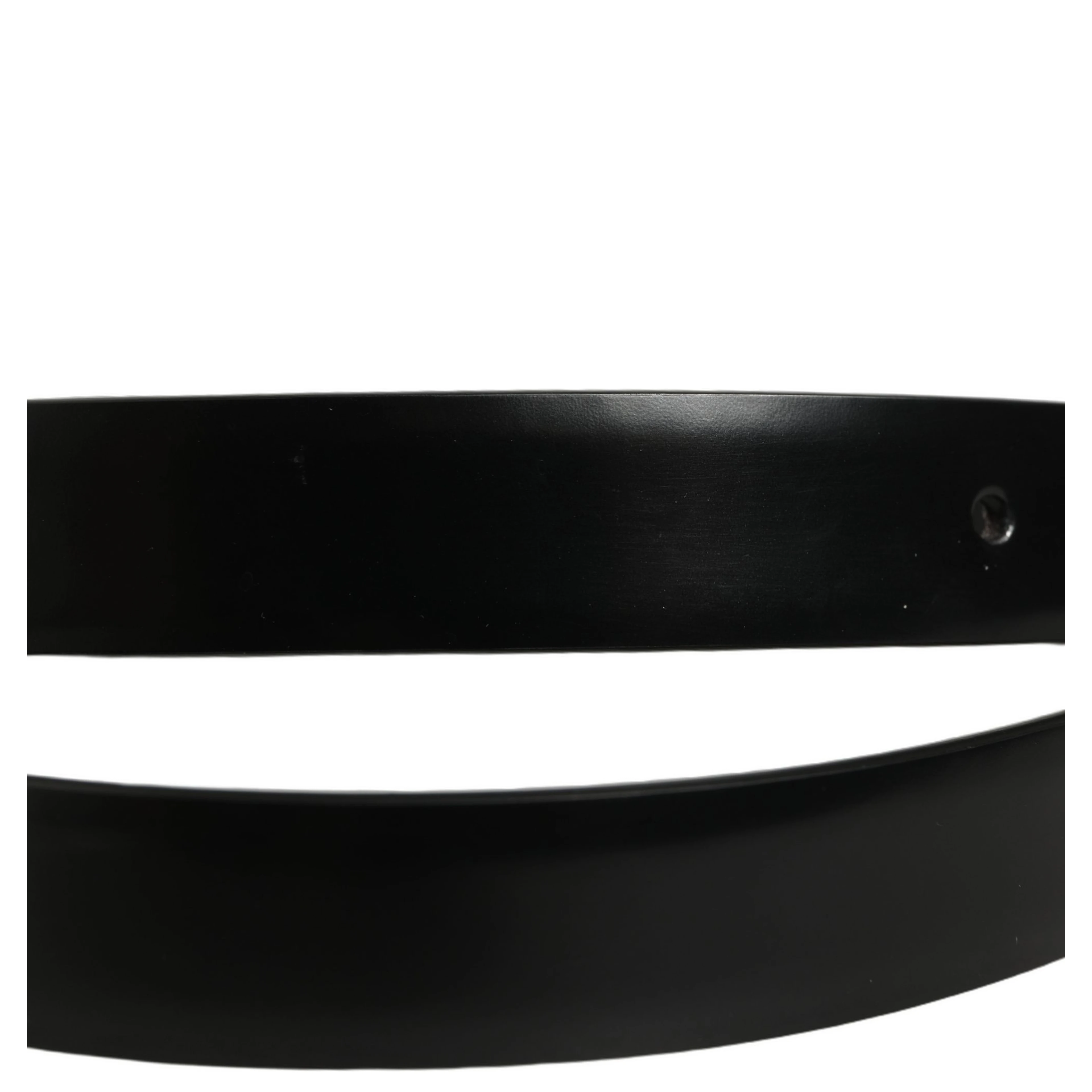 Black Leather Silver Tone Metal Buckle Belt
