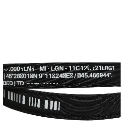 Black Fabric Leather Barcode Silver Buckle Belt