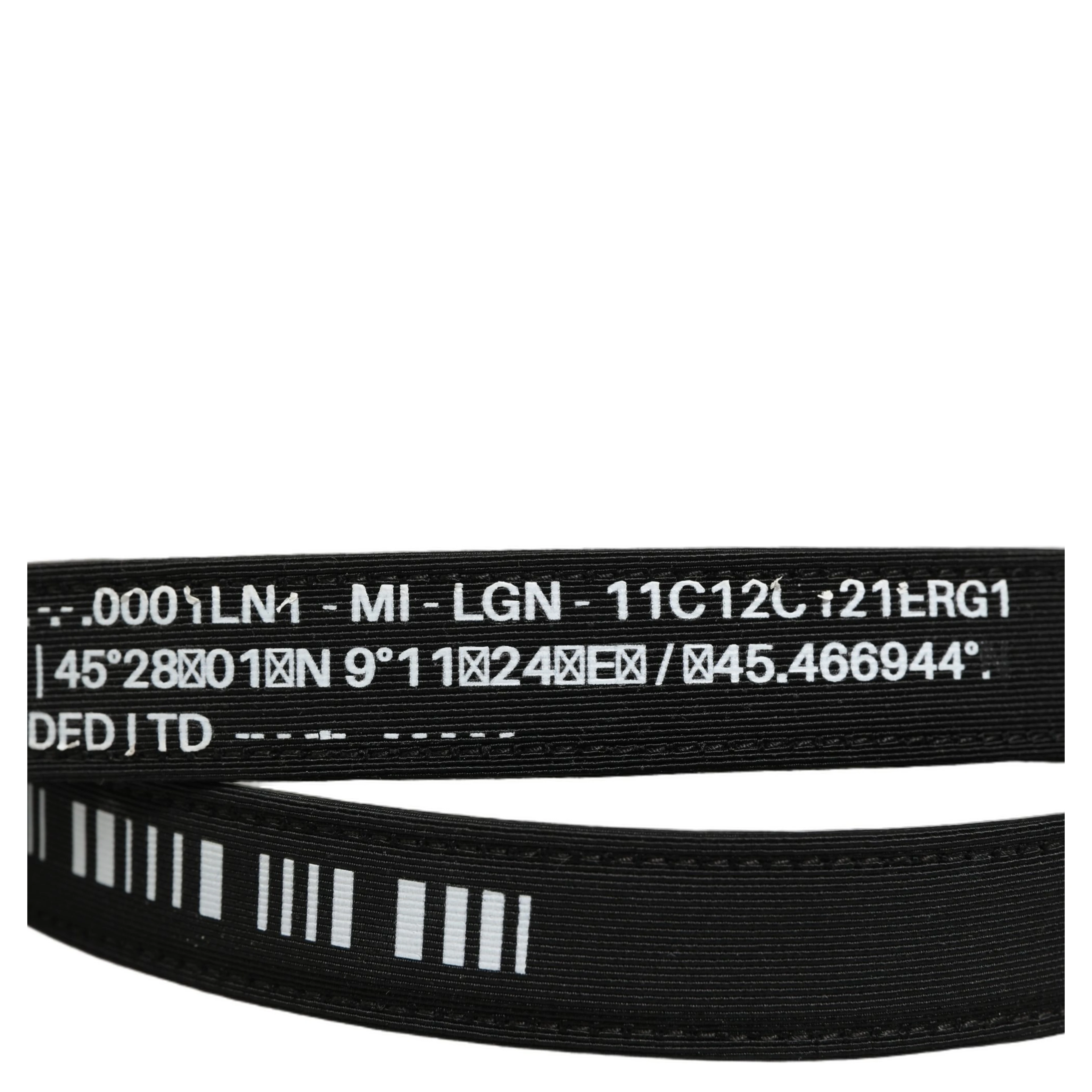Black Fabric Leather Barcode Silver Buckle Belt