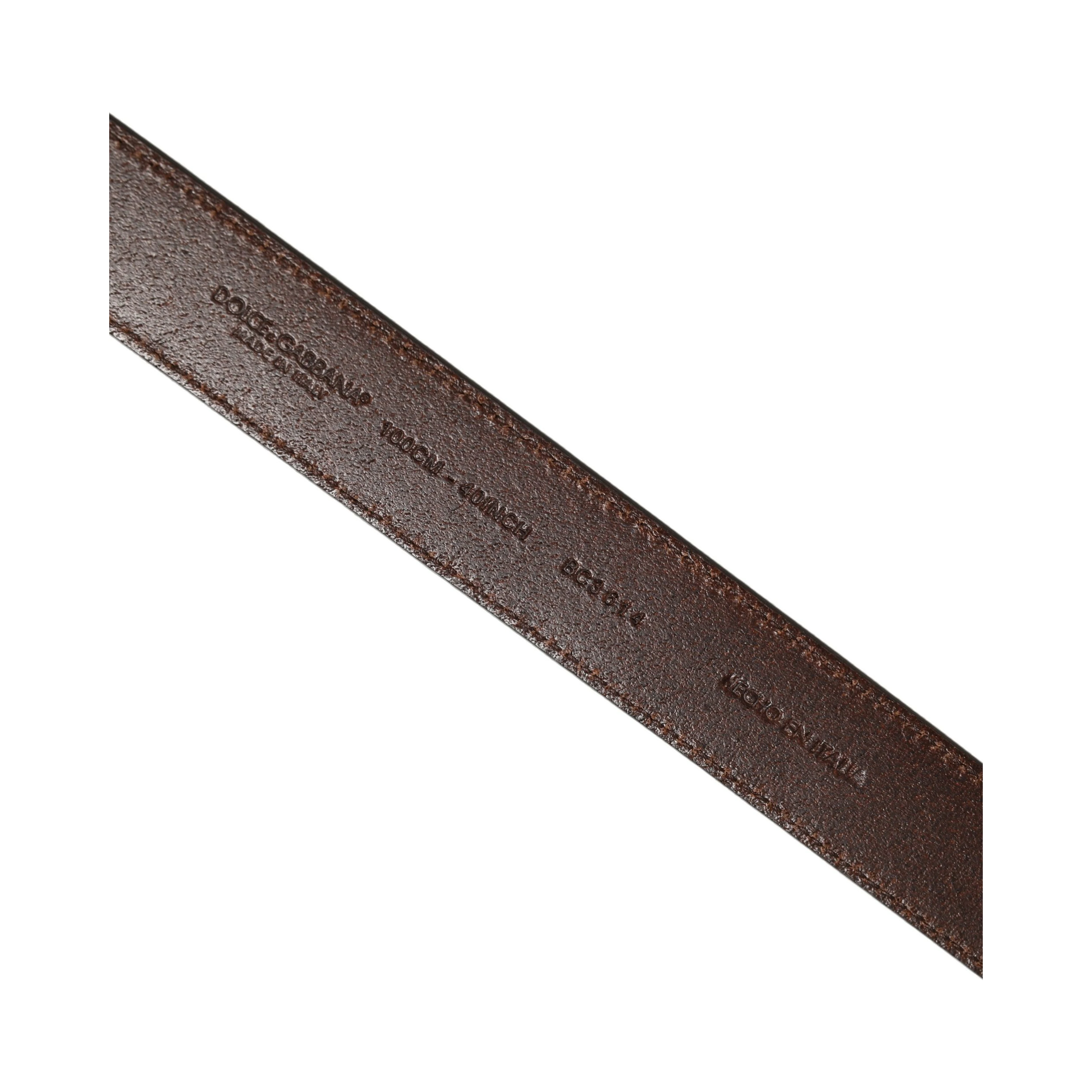 Brown Leather Gold Tone Metal Buckle Belt