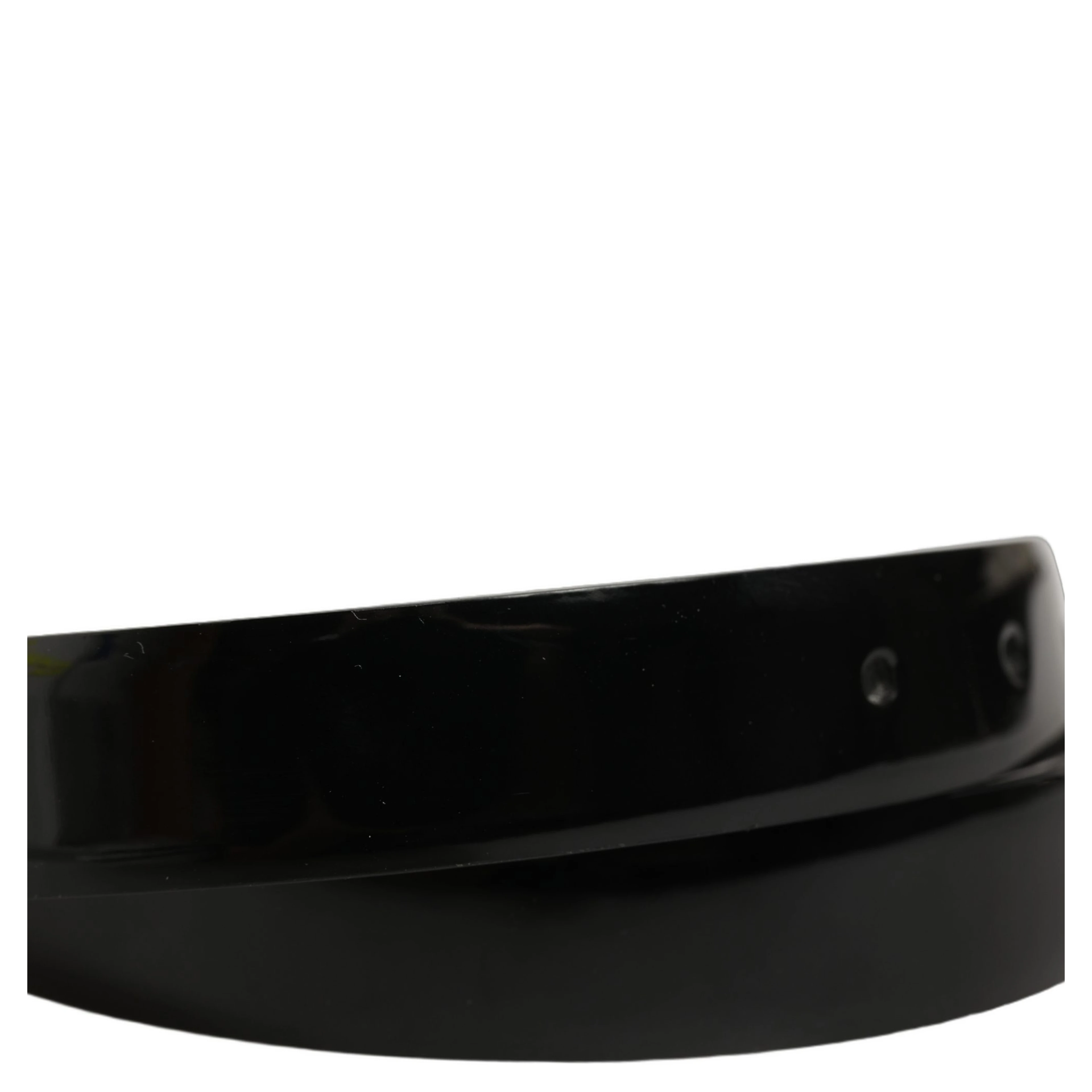 Black Classic Leather Gold Tone Buckle Belt