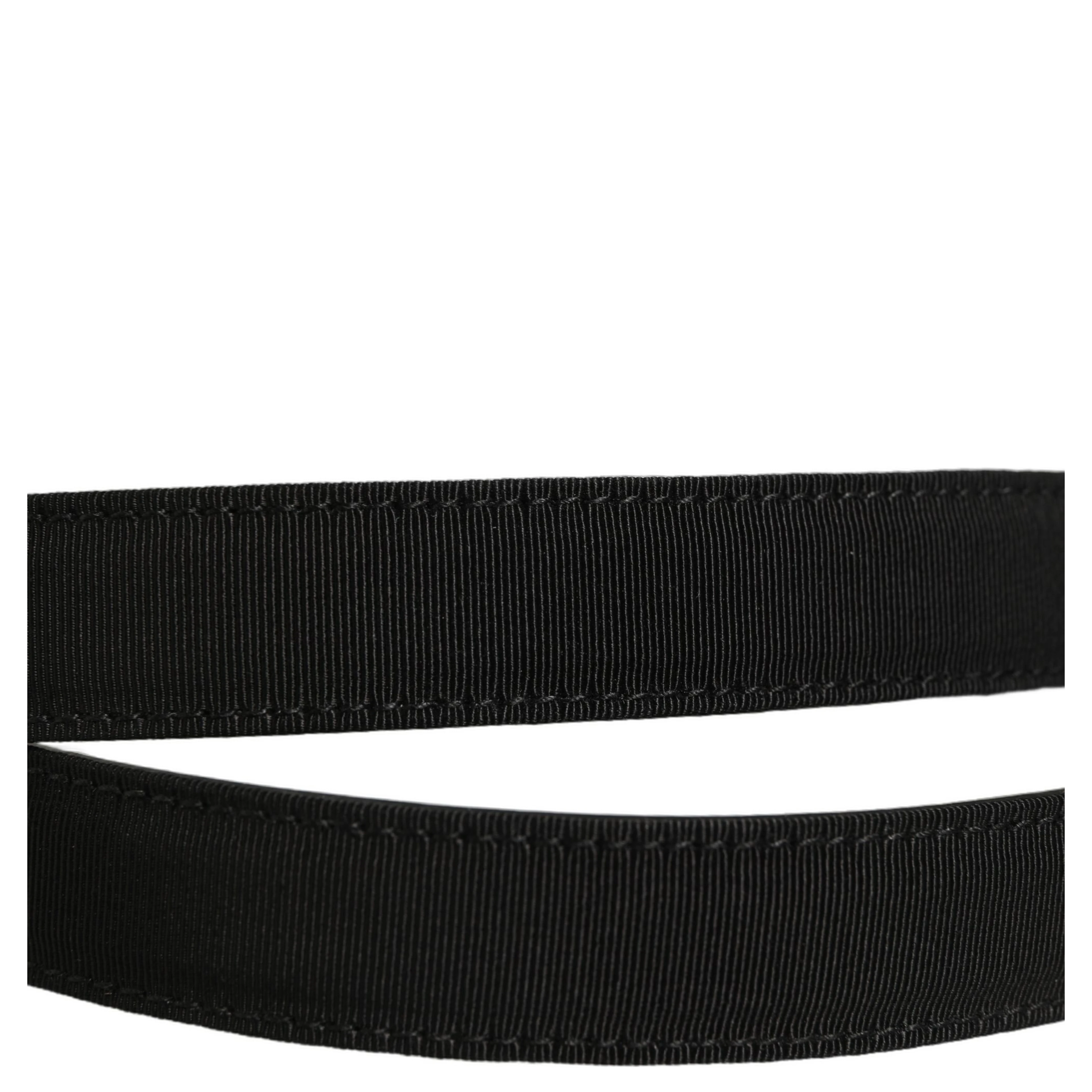 Black Classic Leather Silver Tone Buckle Belt