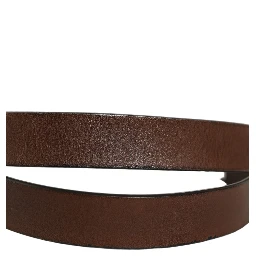 Brown Leather Silver Tone Metal Buckle Belt