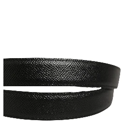 Men Black Calf Leather Gold Metal Buckle Belt