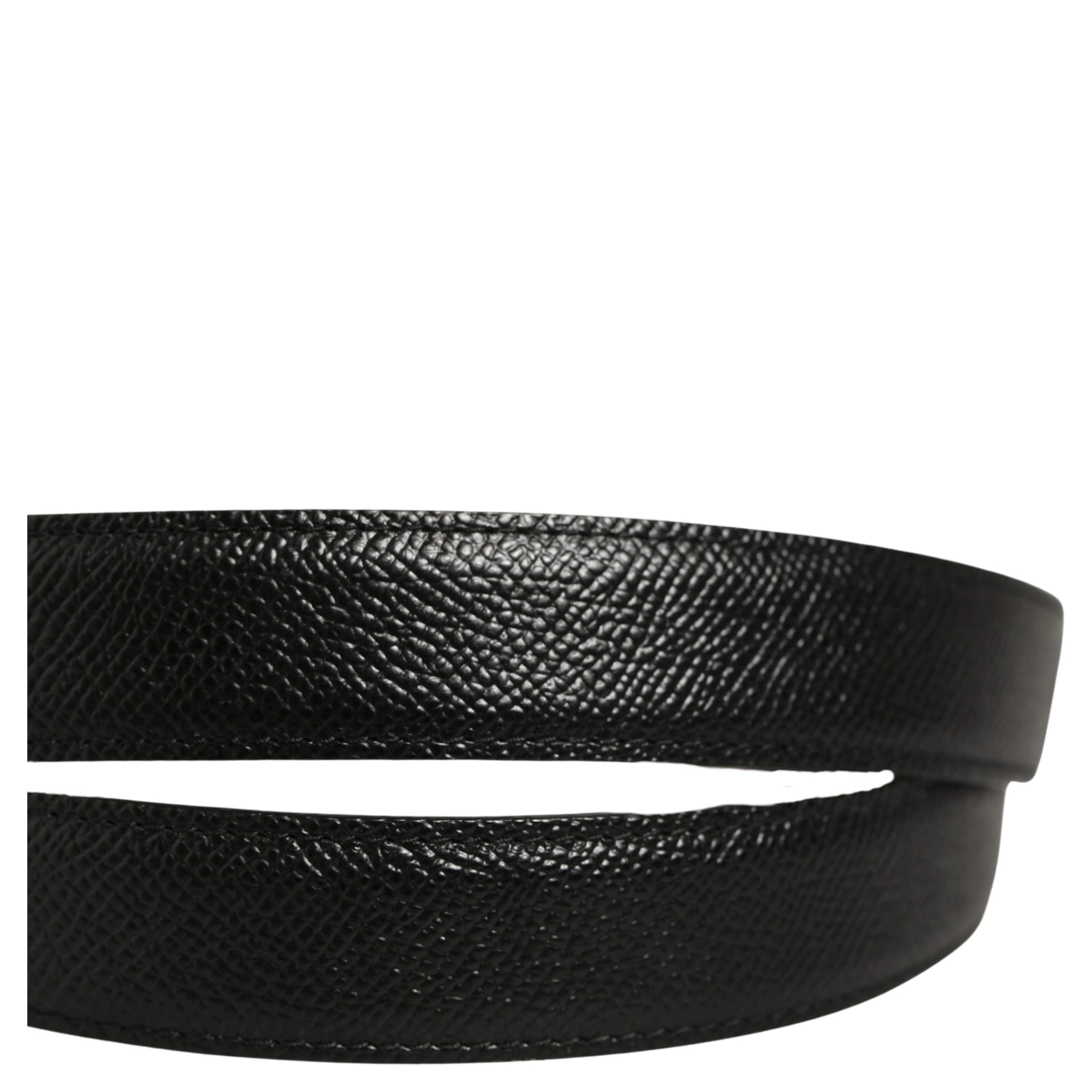 Men Black Calf Leather Gold Metal Buckle Belt